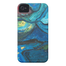 Nuit d'été (paysage d'expressionisme abstrait) coque iPhone 4 Case-Mate