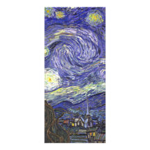 Nuit étoilée de Van Gogh, post impressionnisme vin Carte Double En Couleur
