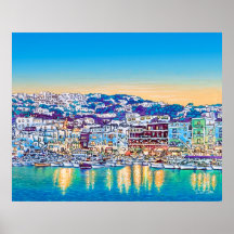 Nuits d'été dans la copie d'art de Naples Posters