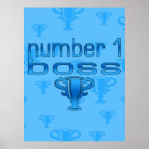 Nummer 1 Werkgever in Blauw Poster