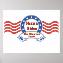 Obama Biden l'affiche d'équipe de Winnin