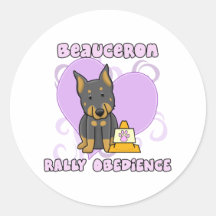 Obéissance de rassemblement de Kawaii Beauceron Autocollants Ronds