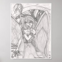 Obscura verlicht, penciled, Posters & Print
