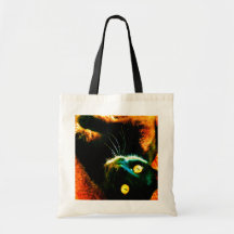 Observation de chat noir sacs en toile