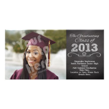 Obtention du diplôme de style de tableau d'ardoise cartes avec photo