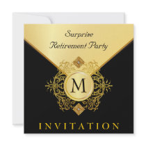 Occasion spéciale de monogramme noir élégant d'or