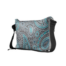 Oceaan Blauw Paisley Postman Tassen