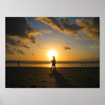 océan 2 de coucher du soleil de Bali Indonésie de  Posters