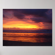 océan 3 de coucher du soleil de Bali Indonésie de  Affiche