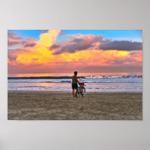 océan 4 de coucher du soleil de Bali Indonésie de  Posters