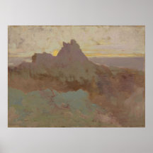 Odilon Redon - crête rocheuse Posters