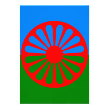 Officiële de zigeunervlag van de Zigeunertaal Persoonlijke Aankondiging