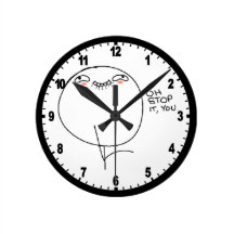 Oh arrêt il, vous. Visage comique Horloges