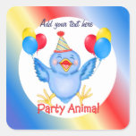 Oiseau bleu de fêtard autocollants