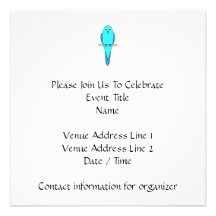 Oiseau bleu de perruche invitation