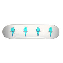 Oiseau bleu de perruche planches à roulettes customisées