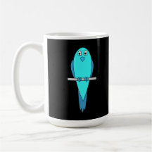 Oiseau bleu mignon. Perruche. Noir Mug