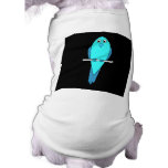 Oiseau bleu mignon. Perruche. Noir Tee-shirt Pour Chien
