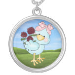 Oiseau bleu mignon Valentine Pendentifs