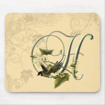 Oiseau chanteur H initial Tapis De Souris