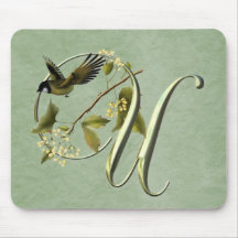 Oiseau chanteur U initial Tapis De Souris