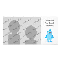 Oiseau de bébé mignon, bleu modèle pour photocarte