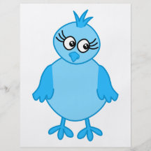 Oiseau de bébé mignon, bleu prospectus personnalisés