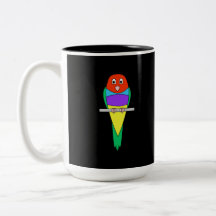 Oiseau de pinson d'arc-en-ciel. Pinson de Gouldian Tasse À Café