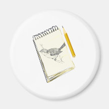 Oiseau de protection de croquis aimants pour réfrigérateur