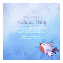 Oiseau d'hiver carton d'invitation