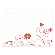 oiseau et branche carte postale