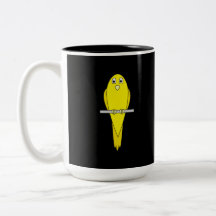 Oiseau jaune. Canari. Sur le noir Mugs