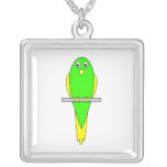 Oiseau jaune et vert. Perruche Pendentifs Personnalisés