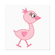 Oiseau rose, un oiseau de marche mignon toiles tendues
