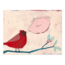 oiseau sur la carte de branche carte postale
