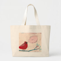 oiseau sur la carte de branche sacs en toile