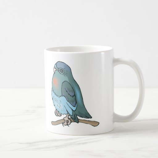 oiseau vert et bleu de perruche mug à café