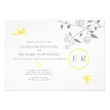 Oiseaux de souci épousant des invitations