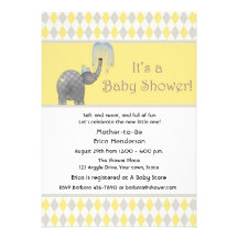 Olifant, Baby shower Argyle Aankondiging