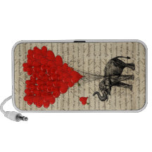 Olifant en hart gevormde ballons iPod luidspreker