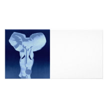 Olifant in blauw fotokaart