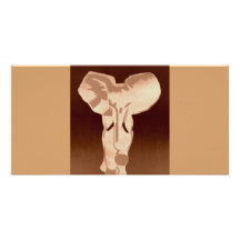 Olifant in bruin foto wenskaarten