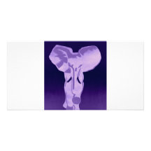 Olifant in paars fotokaart sjabloon