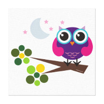 Oliver het Uil Uitgerekte Art. van de Muur van het Canvas Prints