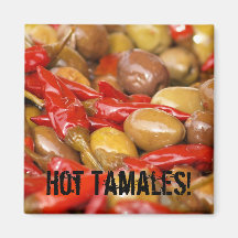 olives et jalepenos, tamales chaudes ! magnets pour réfrigérateur