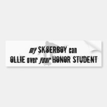 Ollie au-dessus de votre étudiant Bumpersticker d' Adhésif Pour Voiture