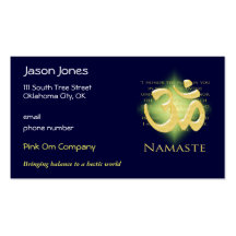 Om in Groen & Goud - Namaste Visitekaartjes Sjabloon