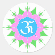 OM sur la fleur rose - autocollant