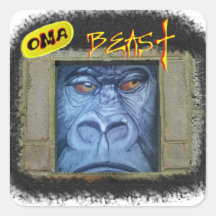 omabeast vierkant stickers