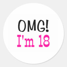 OMG ik ben 18 (roze) Ronde Stickers